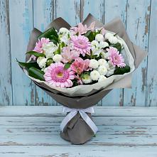 Букет цветов из:  Герберы, Альстромерии и Хризантемы в Большой Вишере