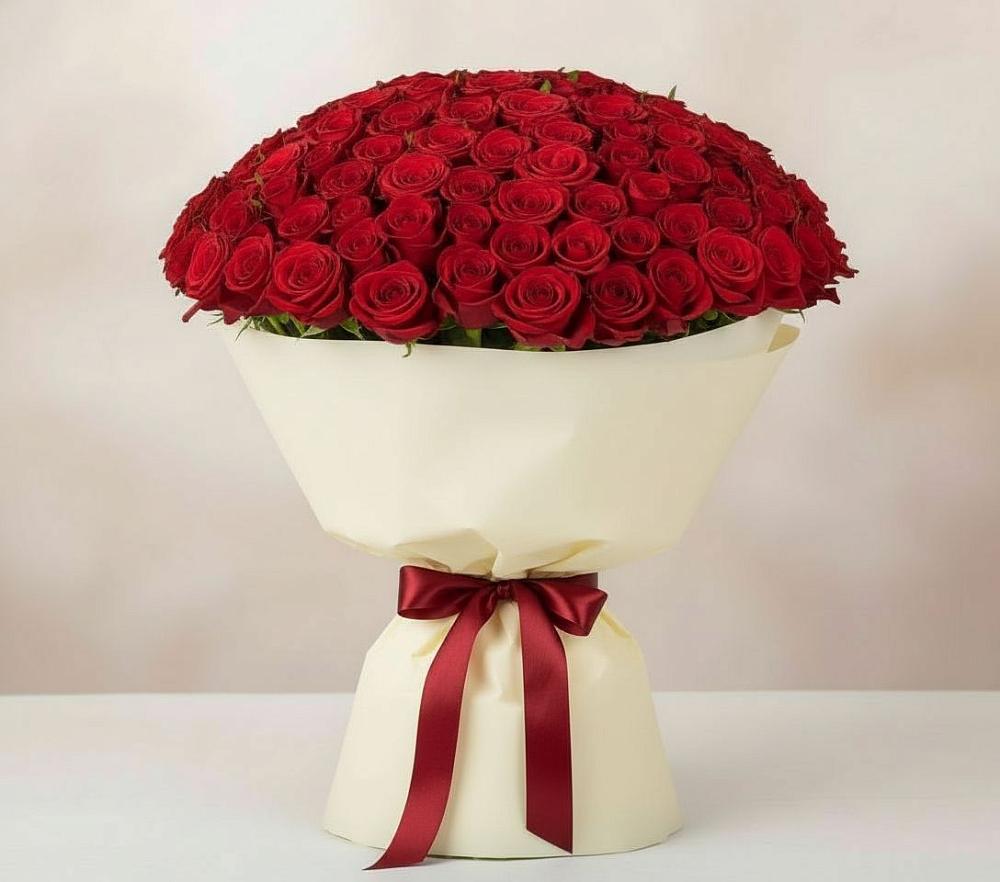 Букет 101 Красная роза Милано в Большой Вишере