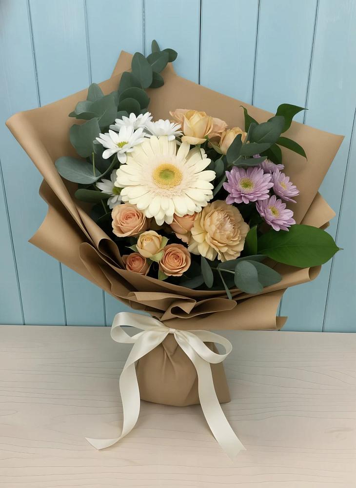 Букет цветов из: Герберы и Хризантемы в Большой Вишере