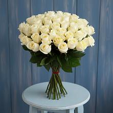 Букет 51 Белая роза Эдлесс Лав в Большой Вишере