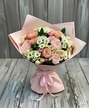 Букет цветов из:  Гвоздики, Розы и Хризантемы в Большой Вишере