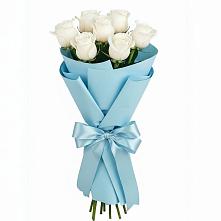 Букет 7 белых роз Проуд в Большой Вишере