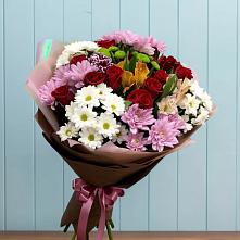 Букет цветов из:  Розы, Хризантемы и Альстромерии в Большой Вишере