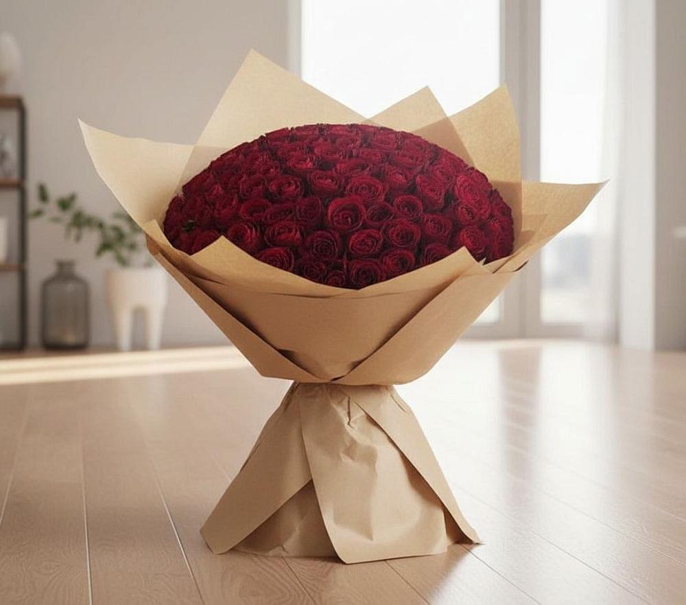 Букет 101 Красная роза в Большой Вишере