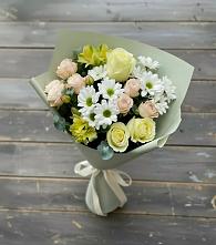 Букет цветов из:  Альстромерии, Розы и Хризантемы в Большой Вишере