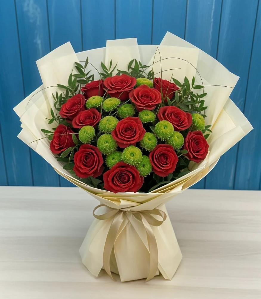 Букет цветов из: Розы и Хризантемы в Большой Вишере