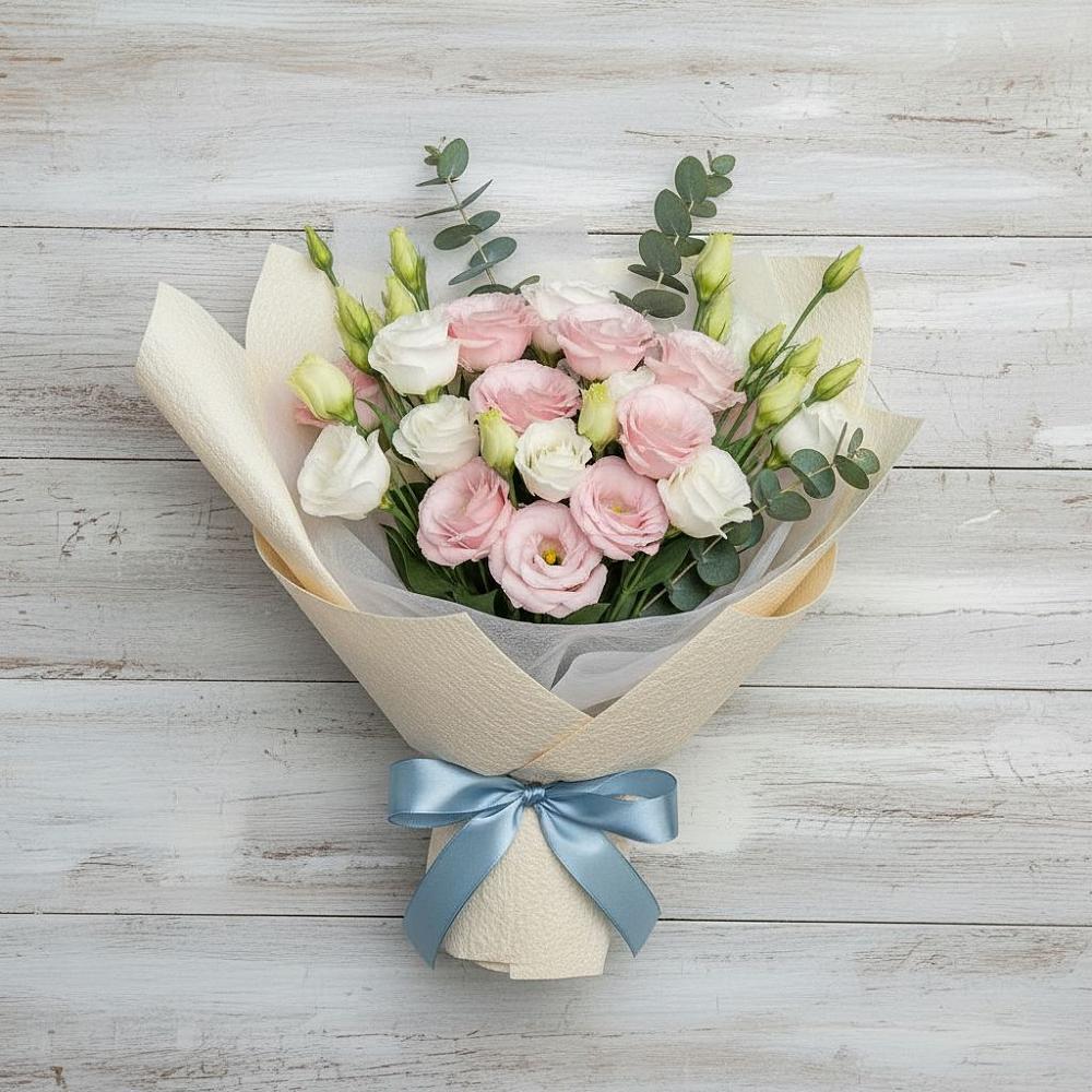 Букет цветов из: Лизиантусы в Большой Вишере